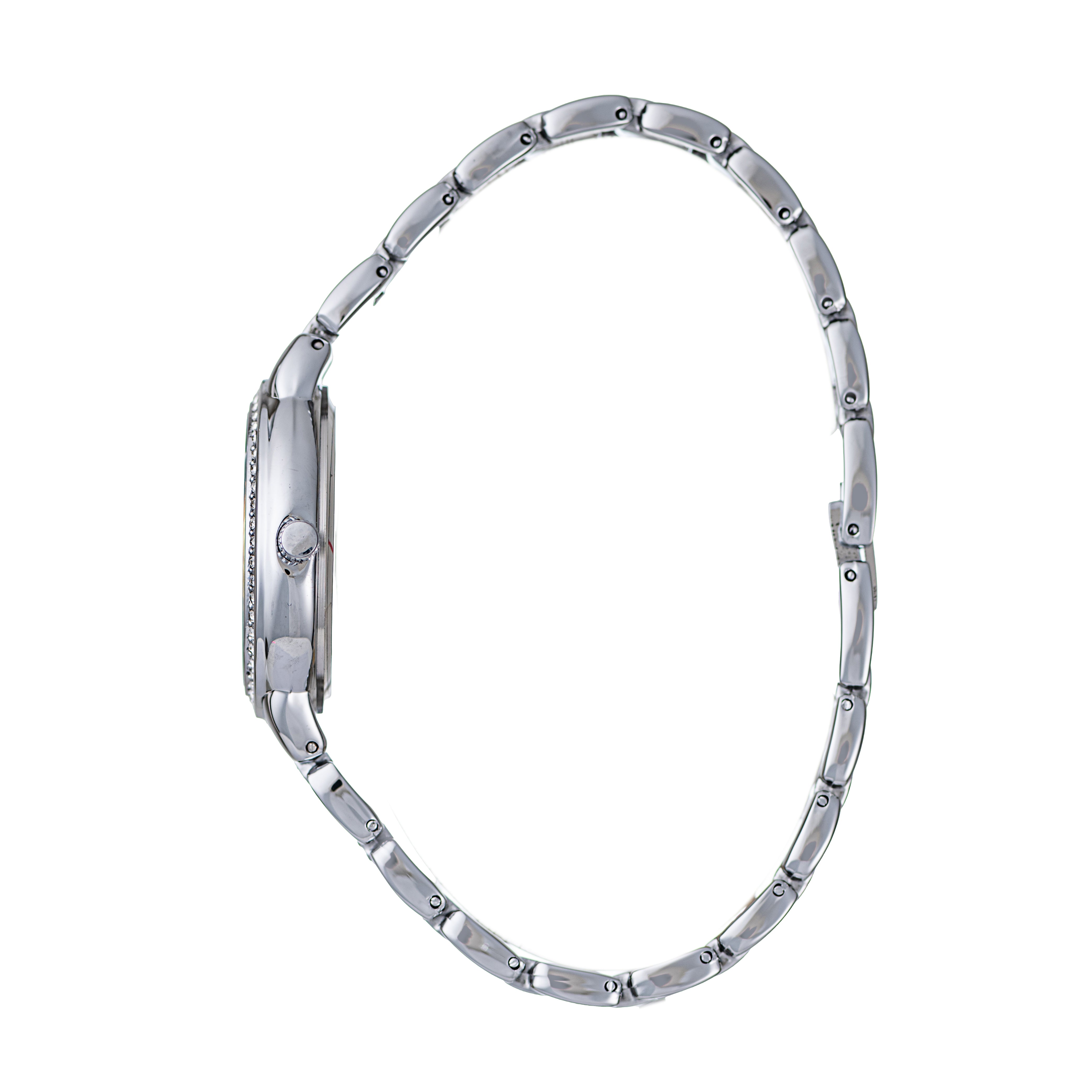 Hallmark Ladies Silver-Tone Crystal Bracelet Watch