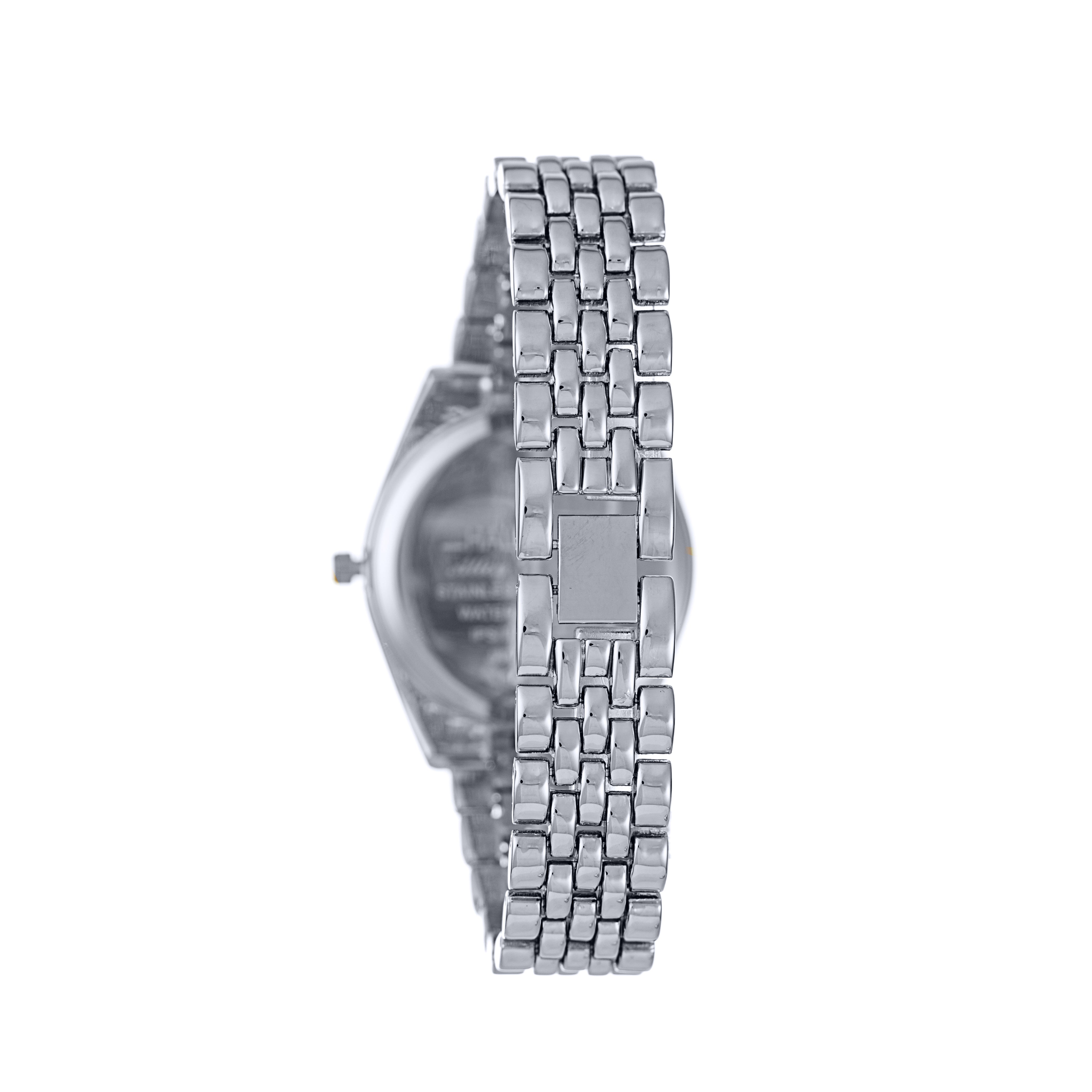 Hallmark Ladies’ Silver-Tone Crystal-Set Watch with Silver Dial