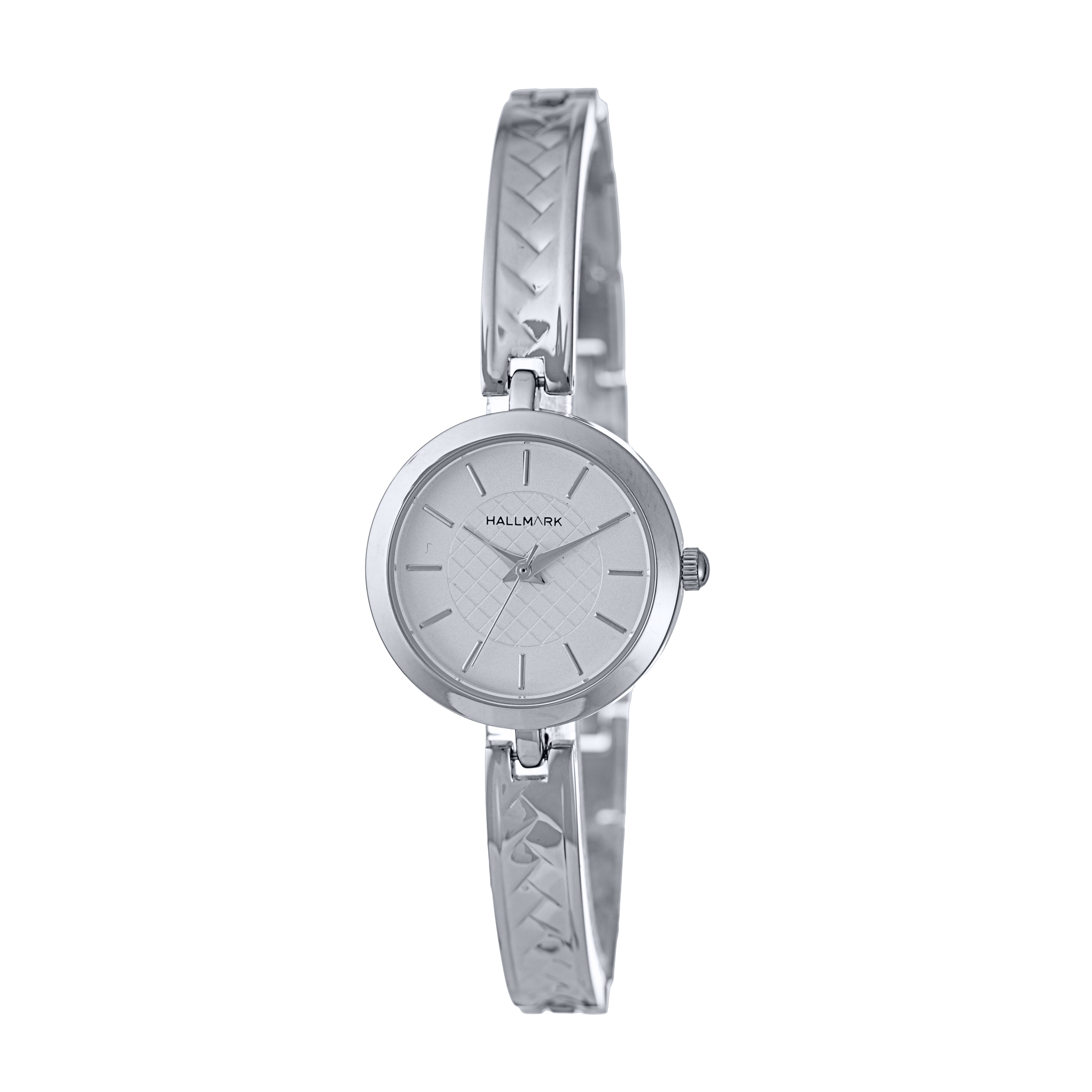 Hallmark Ladies’ Silver-Tone Bangle Watch with Silver Dial