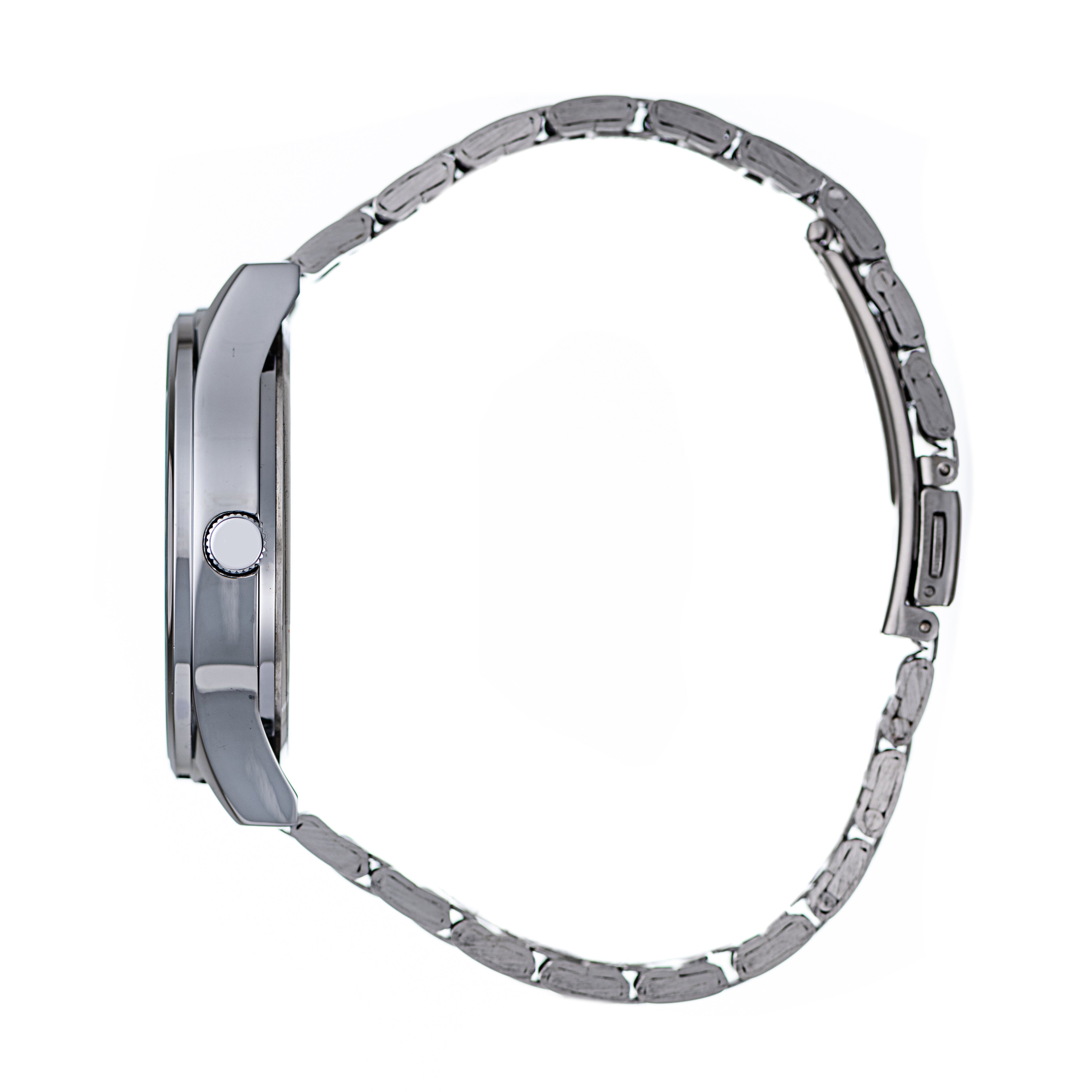 Hallmark Men’s Silver-Tone Watch with Black Dial