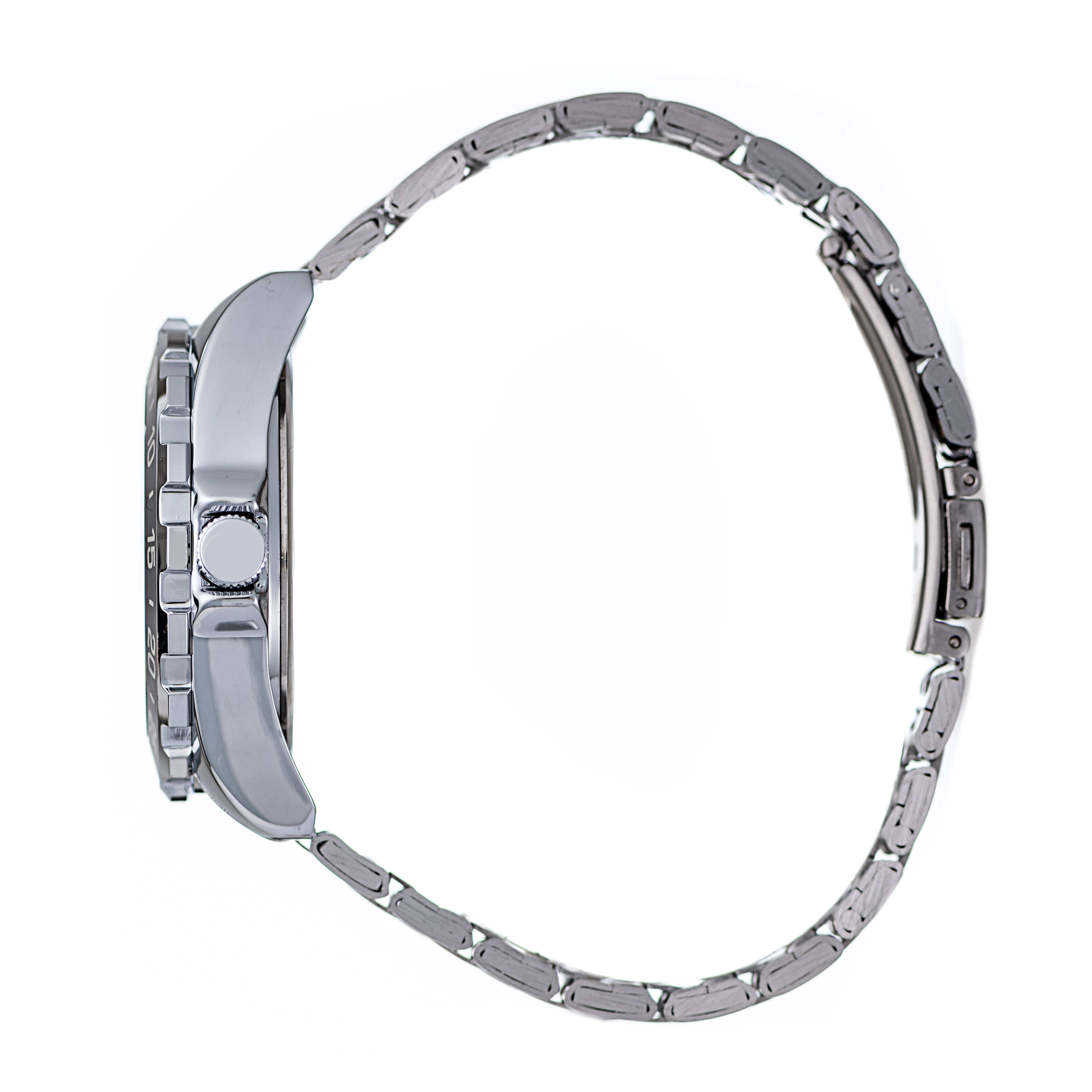 Hallmark Men’s Silver-Tone Sports Watch with Blue Dial and Black Bezel