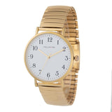 Hallmark Gents Gold Metal Strap White Dial Watch