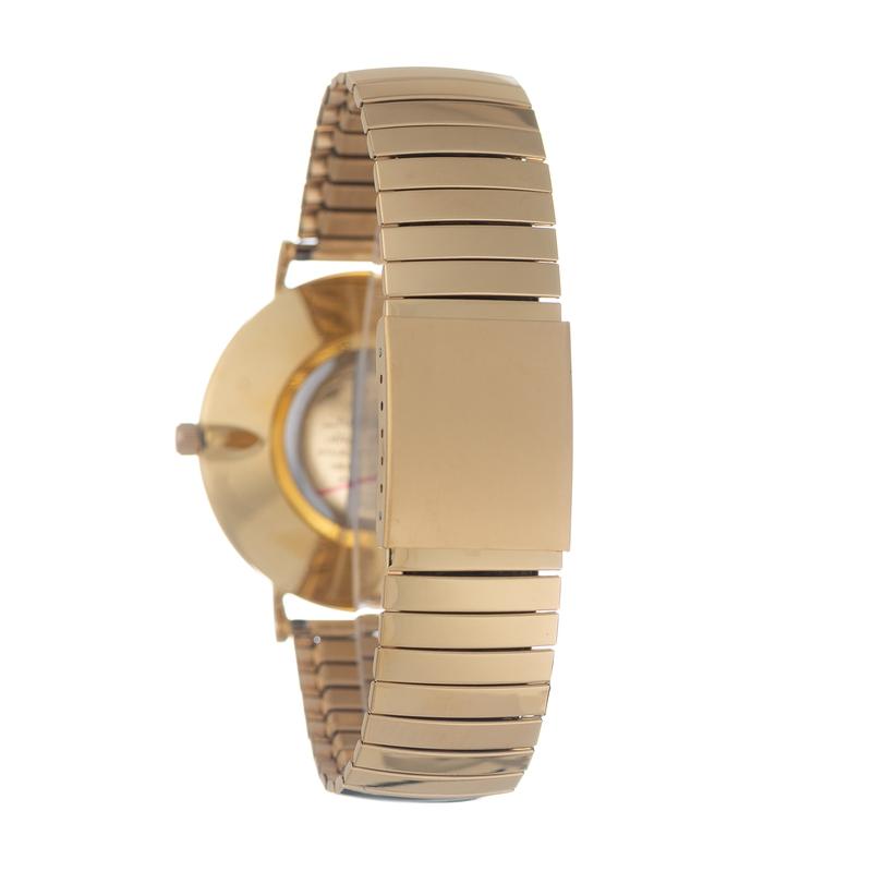 Hallmark Gents Gold Metal Strap White Dial Watch