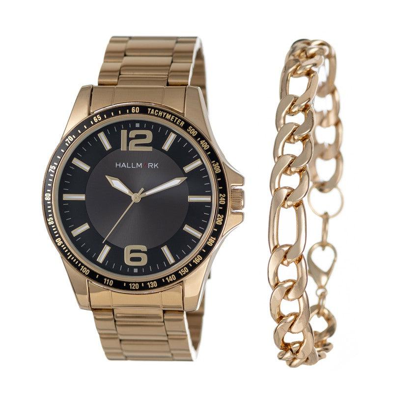 Hallmark Gents Gold Watch 2 Piece Box Set