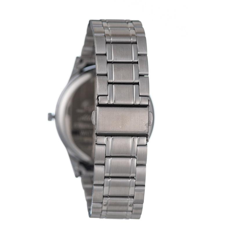 Hallmark Gents Silver Bracelet Black Dial Watch