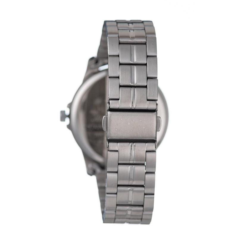 Hallmark Gents Silver Bracelet Black Dial Watch