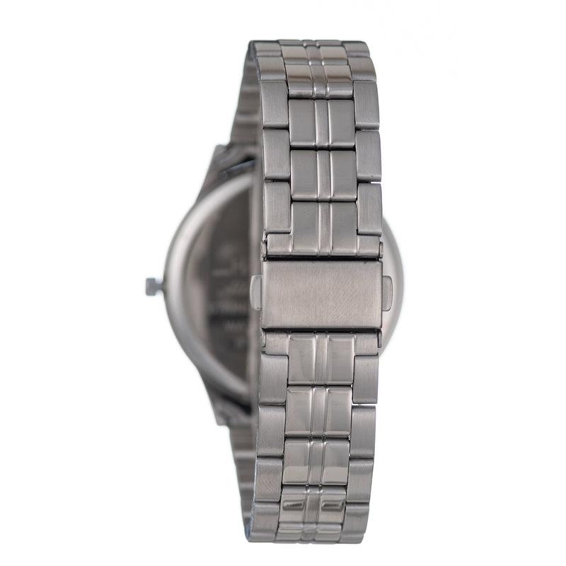 Hallmark Gents Silver Bracelet Black Dial Watch