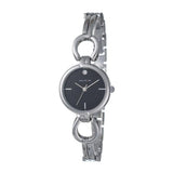 Hallmark Ladies Black Dial Metal Strap