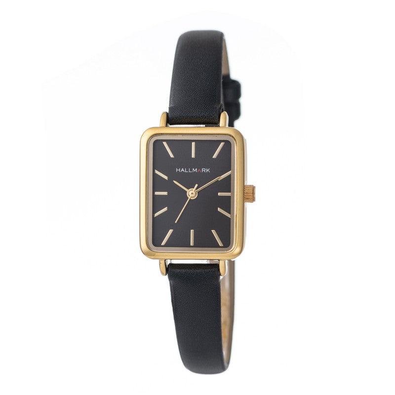 Hallmark Ladies Black Leather Strap