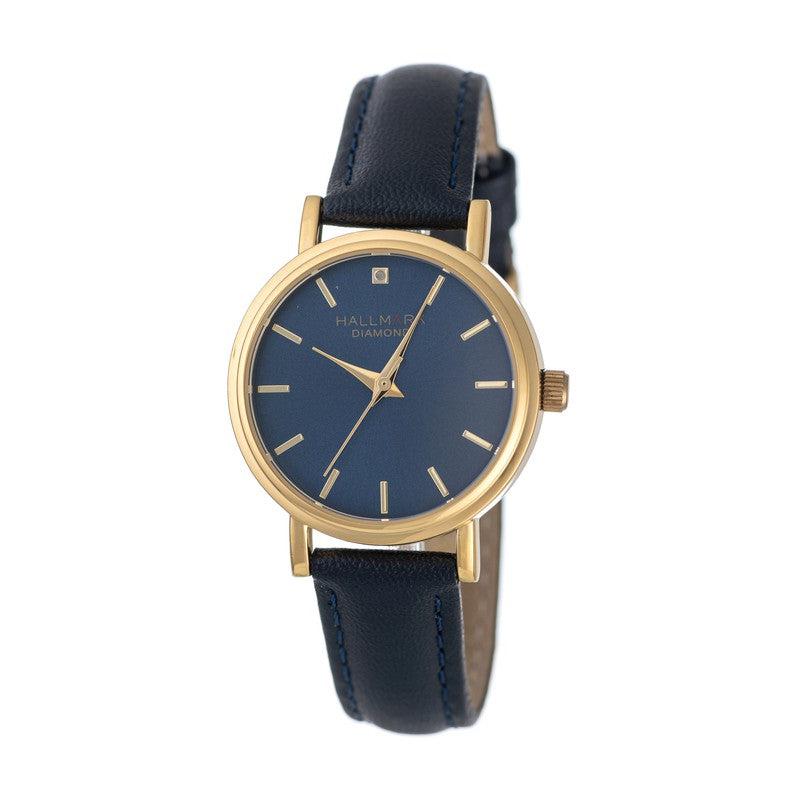 Hallmark Ladies Diamond Collection Blue Leather Strap
