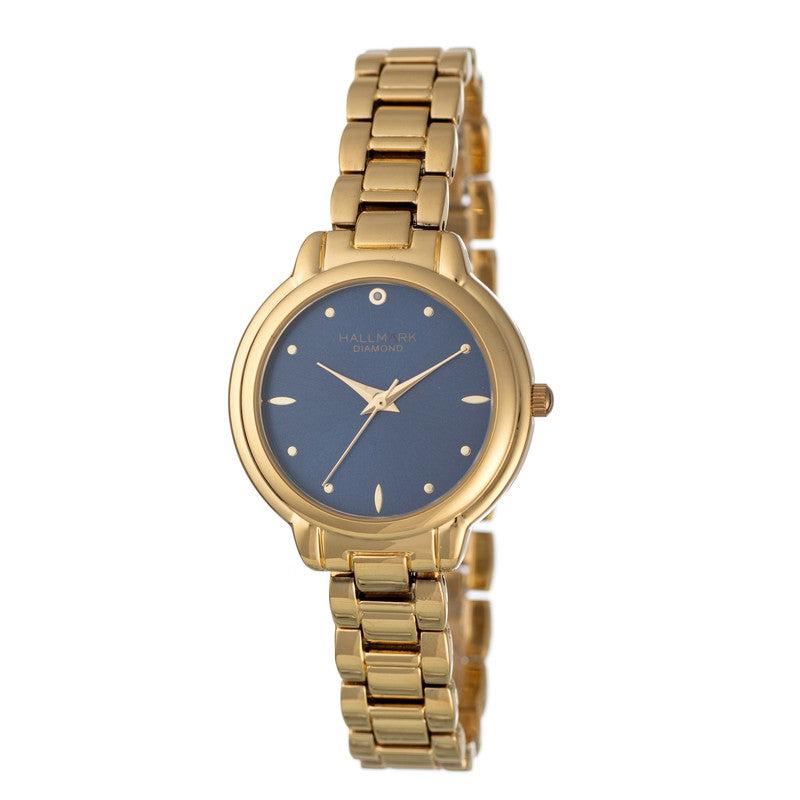Hallmark Ladies Diamond Collection Gold Blue Dial