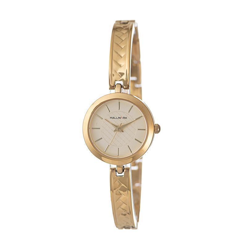 Hallmark Ladies’ Gold-Tone Bangle Watch with Champagne Dial