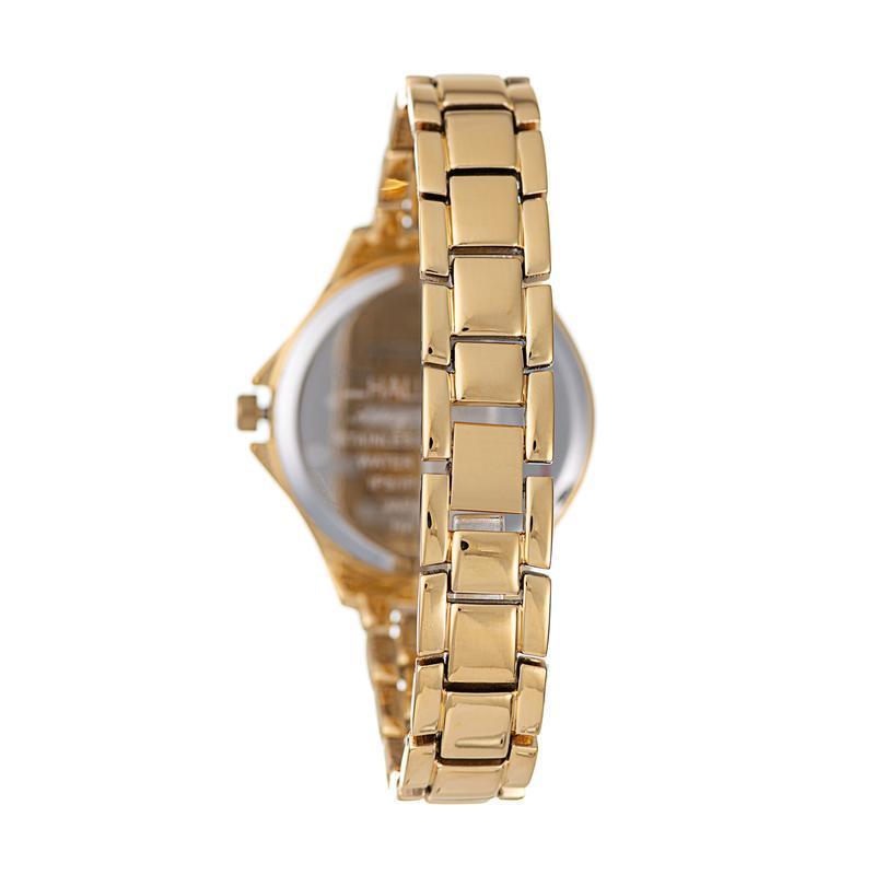 Hallmark Ladies Gold-Tone Crystal Bezel Bracelet Watch