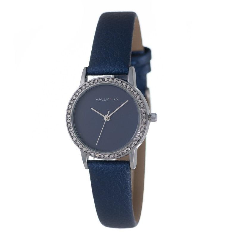 Hallmark Ladies Leather Blue Strap Blue Dial