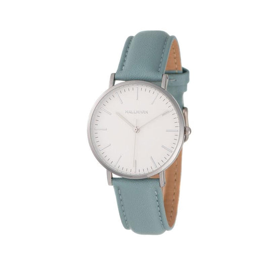 Hallmark Ladies Leather Blue Strap White Dial Watch