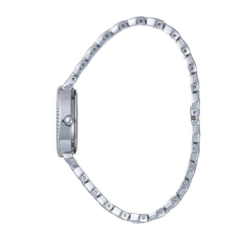 Hallmark Ladies’ Silver-Tone Watch with Blue Dial and Textured Bracelet