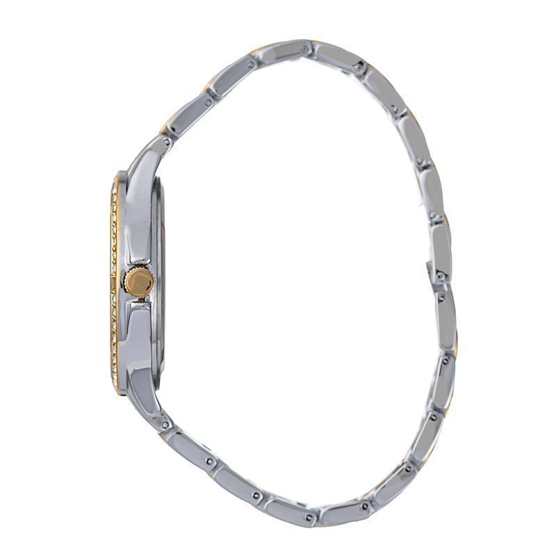 Hallmark Ladies Two-Tone Crystal Bezel Bracelet Watch