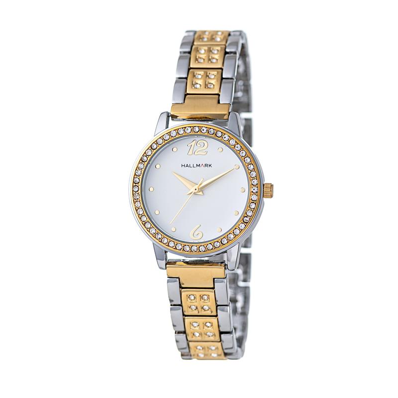 Hallmark Ladies Two-Tone White Dial Watch