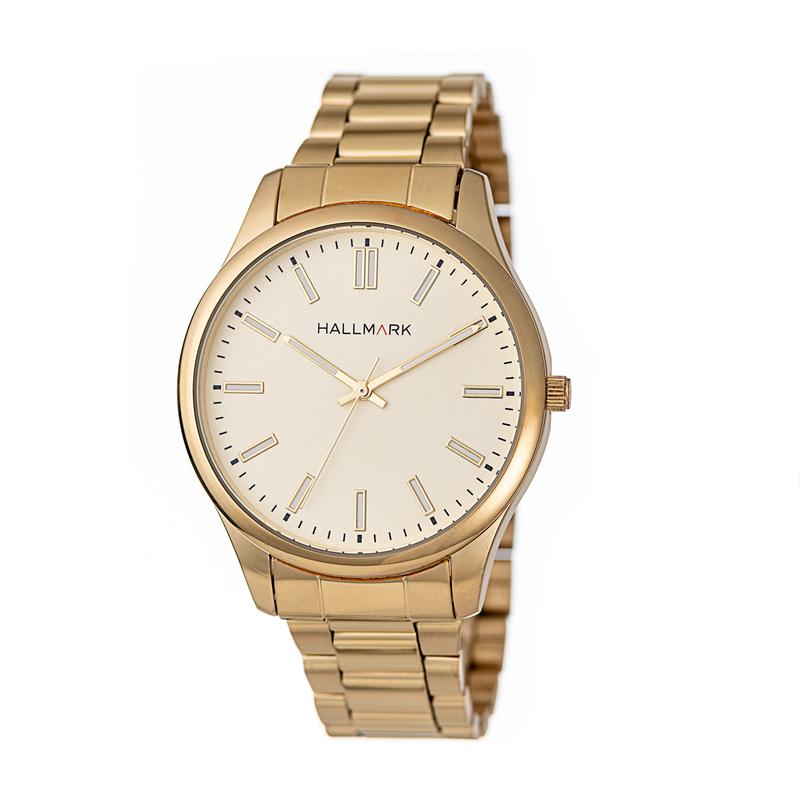 Hallmark Men’s Gold-Tone Watch with Champagne Dial