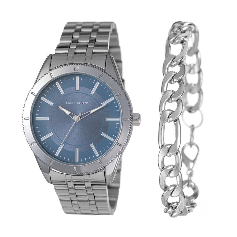 Hallmark Silver Watch 2 Piece Box Set - HBSM4063