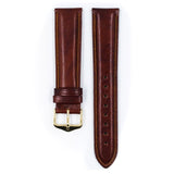 Hirsch ASCOT Calf Watch Strap in GOLDEN BROWN SHINY