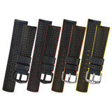 Hirsch AYRTON Carbon Embossed Performance Watch Strap in BLACK / YELLOW