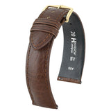 Hirsch CAMELGRAIN Calf Watch Strap in DARK BROWN