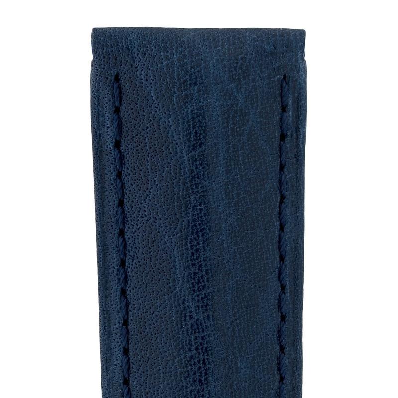 Hirsch CAMELGRAIN No Allergy Leather Watch Strap in BLUE