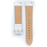 Hirsch CROCOGRAIN Bonded Leather Watch Strap in WHITE