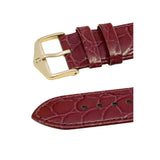 Hirsch CROCOGRAIN Crocodile Embossed Leather Watch Strap in BURGUNDY