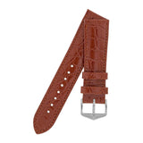 Hirsch CROCOGRAIN Crocodile Embossed Leather Watch Strap in GOLD BROWN