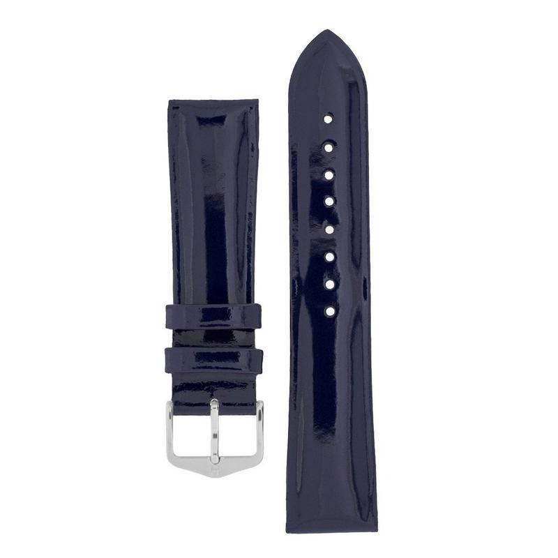 Hirsch DIVA Glossy Ladies Leather Watch Strap in BLUE