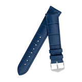 Hirsch DUKE Alligator Embossed Leather Watch Strap in BLUE