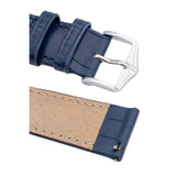 Hirsch DUKE Alligator Embossed Leather Watch Strap in BLUE