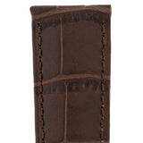 Hirsch DUKE Alligator Embossed Leather Watch Strap in BROWN