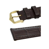 Hirsch DUKE Alligator Embossed Leather Watch Strap in BROWN