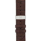 Hirsch DUKE Alligator Embossed Leather Watch Strap in BROWN