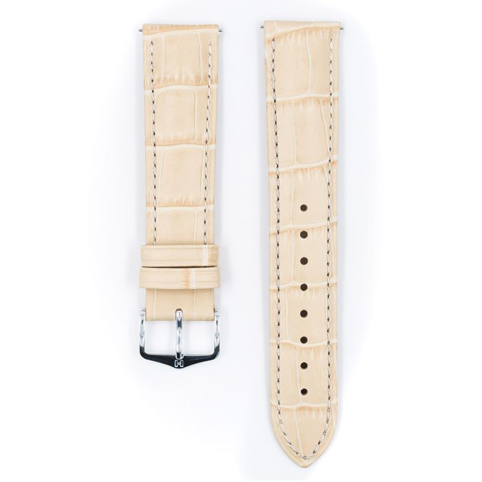 Hirsch DUKE Calf Watch Strap in BEIGE