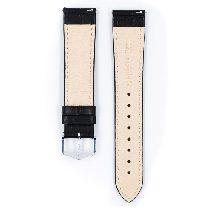 Hirsch DUKE Calf Watch Strap in BLACK