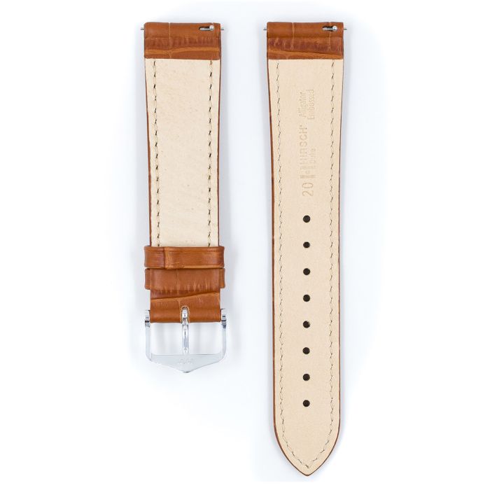 Hirsch DUKE Calf Watch Strap in HONEY