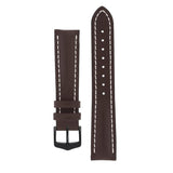 Hirsch HEAVY CALF Water-Resistant Calf Leather Watch Strap in BROWN
