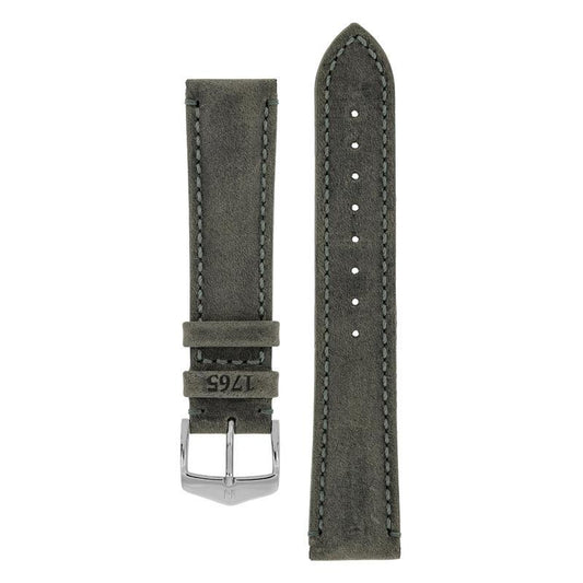 Hirsch HERITAGE Natural Calfskin Leather Watch Strap in ANTHRACITE