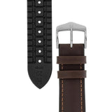 Hirsch JAMES Calf Leather Performance Watch Strap in BROWN