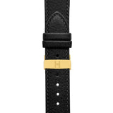 Hirsch KANSAS Buffalo Embossed Calf Leather in BLACK with Black Stitch