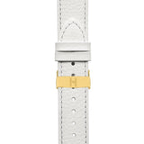 Hirsch KANSAS Buffalo Embossed Calf Leather in WHITE