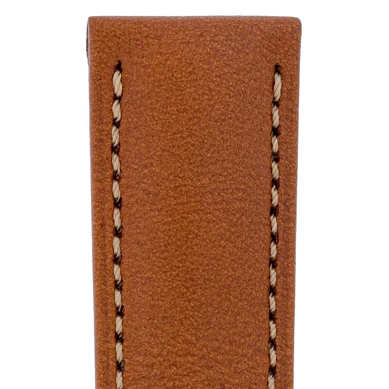 Hirsch KENT Textured Natural Leather Watch Strap in GOLD BROWN