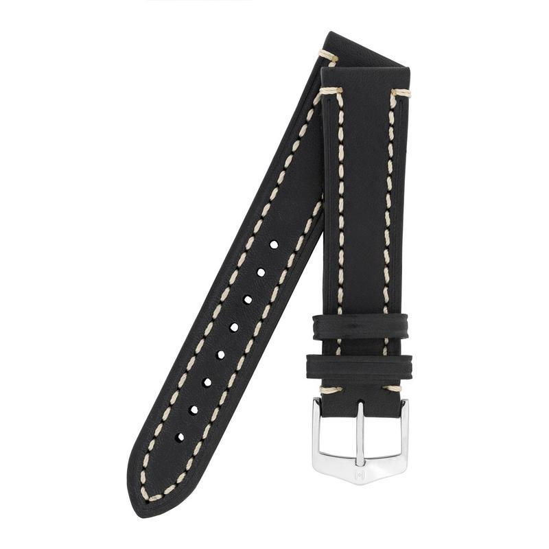 Hirsch LIBERTY Leather Watch Strap in BLACK