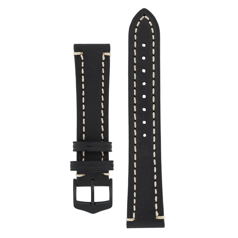 Hirsch LIBERTY Leather Watch Strap in BLACK