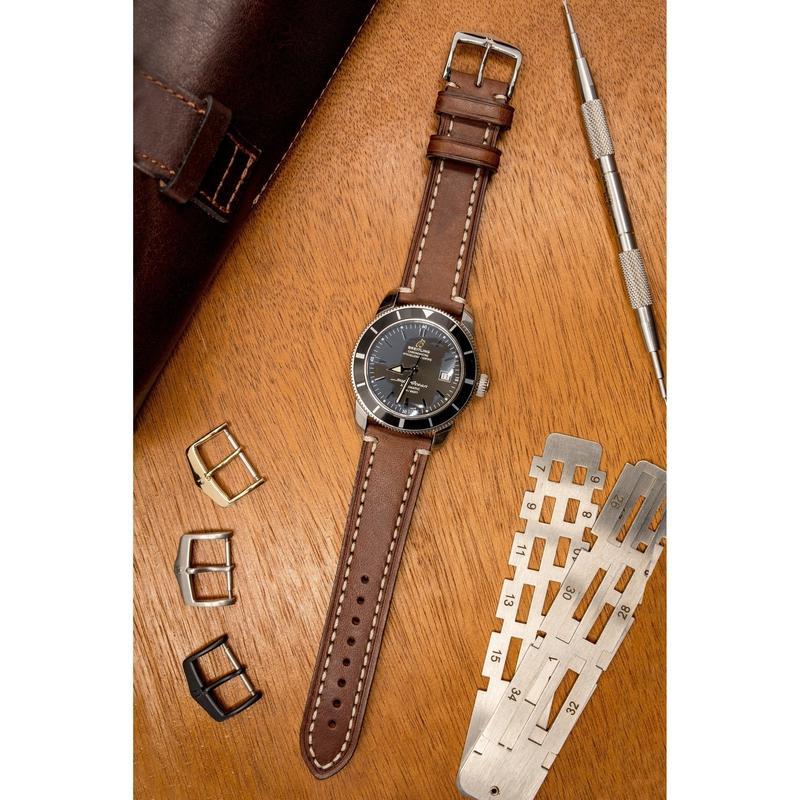 Hirsch LIBERTY Leather Watch Strap in BROWN