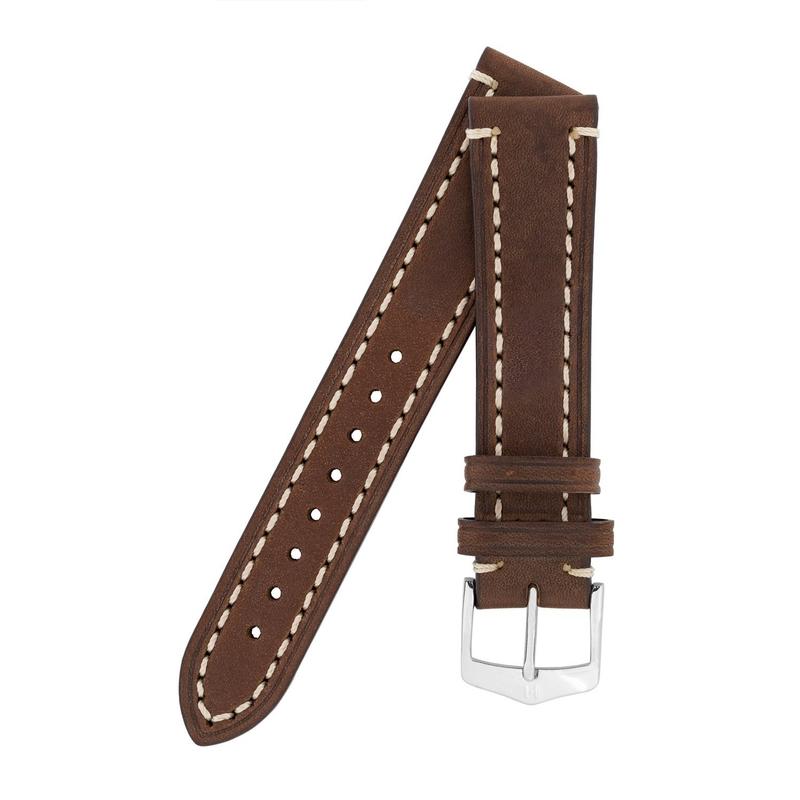 Hirsch LIBERTY Leather Watch Strap in BROWN